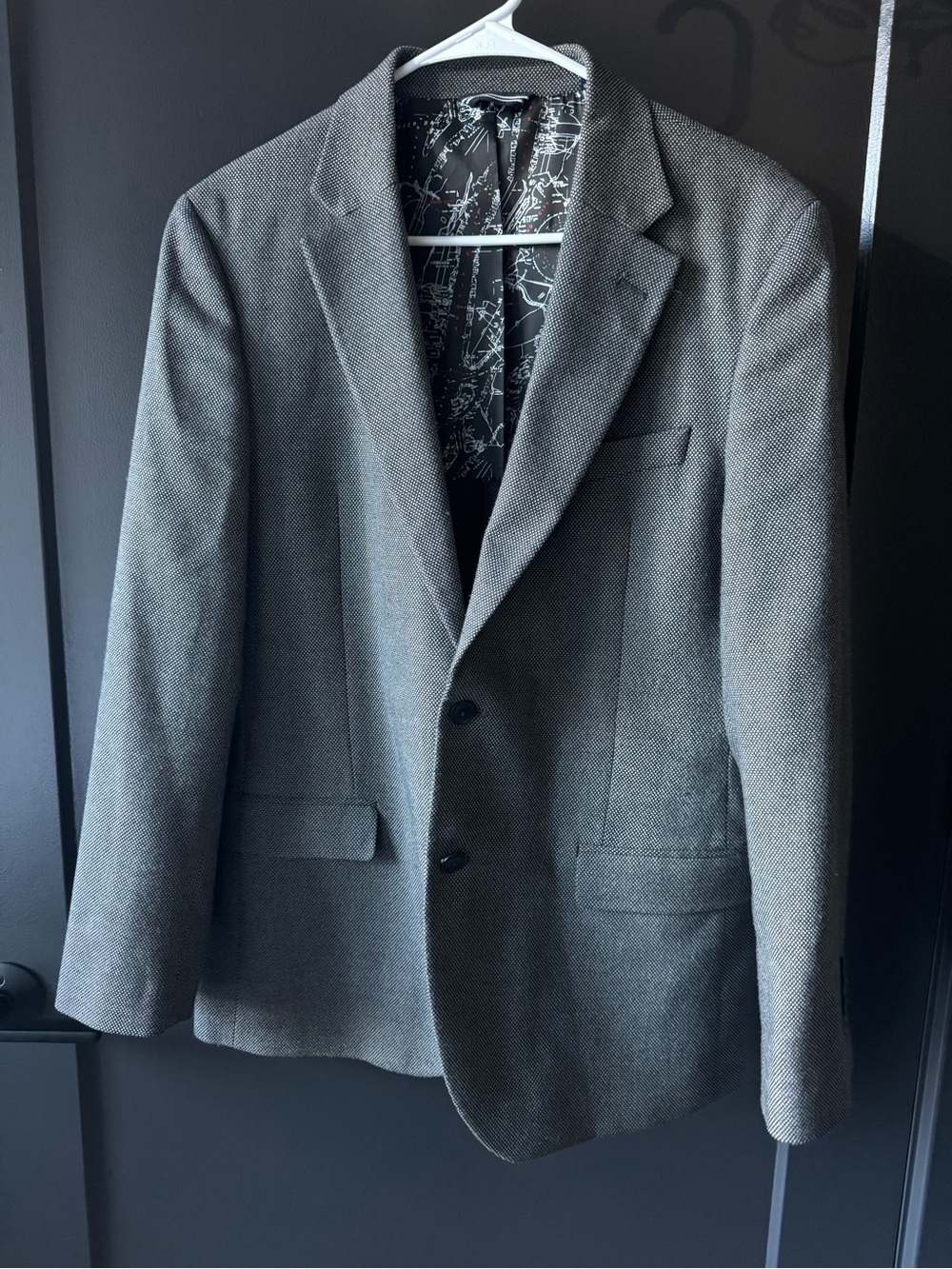 Nautica Men's Gray Textured Two-Button Sport Coat